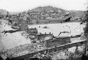 Thumbnail of Harper's Ferry, W. Va.  View of town;  railroad bridge in ruins