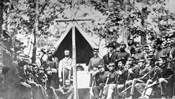 Thumbnail of Ninth Massachusetts Infantry before celebrating Mass  at Camp Cass near Washington, D.C.
