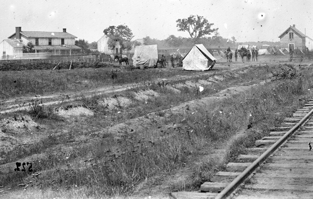 Rappahannock Station, Va. Federal encampment near railroad 
